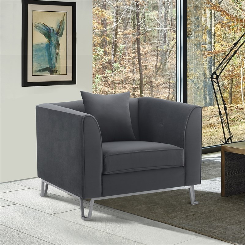 Everest Gray Fabric Upholstered Sofa Accent Chair