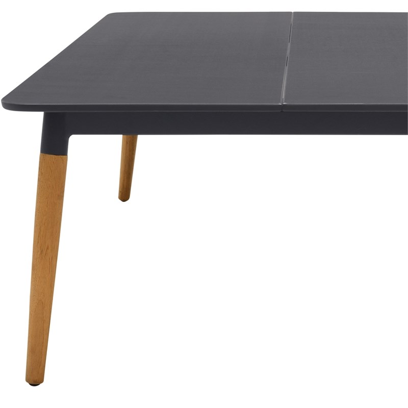 Ipanema Outdoor Dark Grey Rectangular Coffee Table with Teak Legs