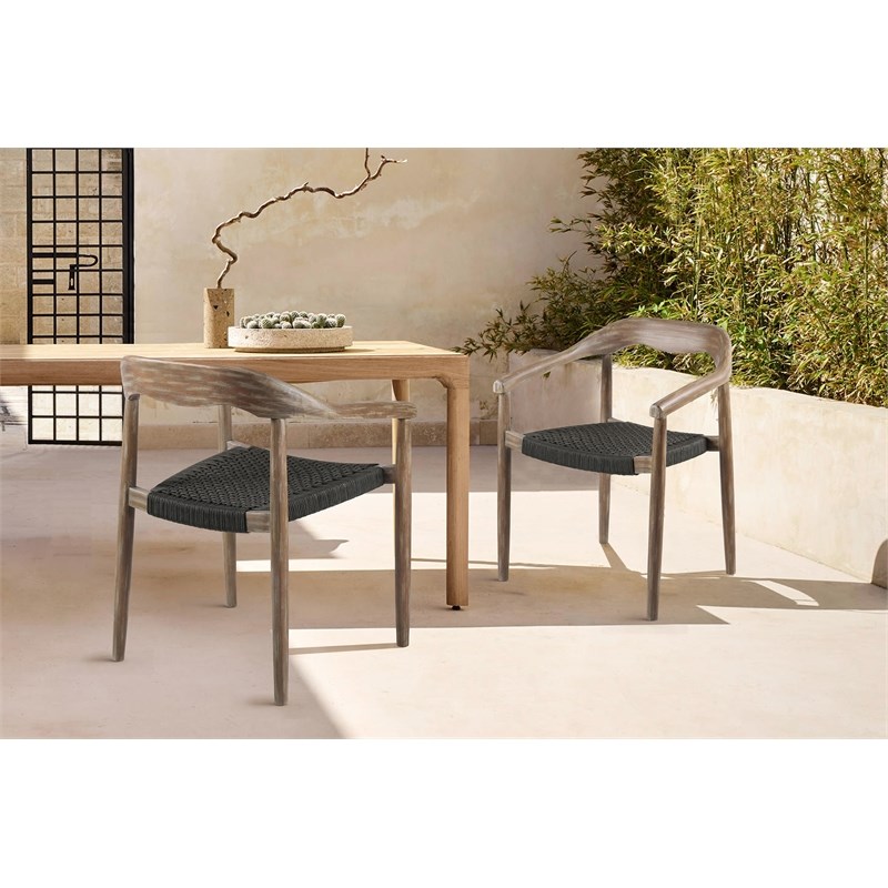 Santo Outdoor Stackable Dining Chairs - Set of 2