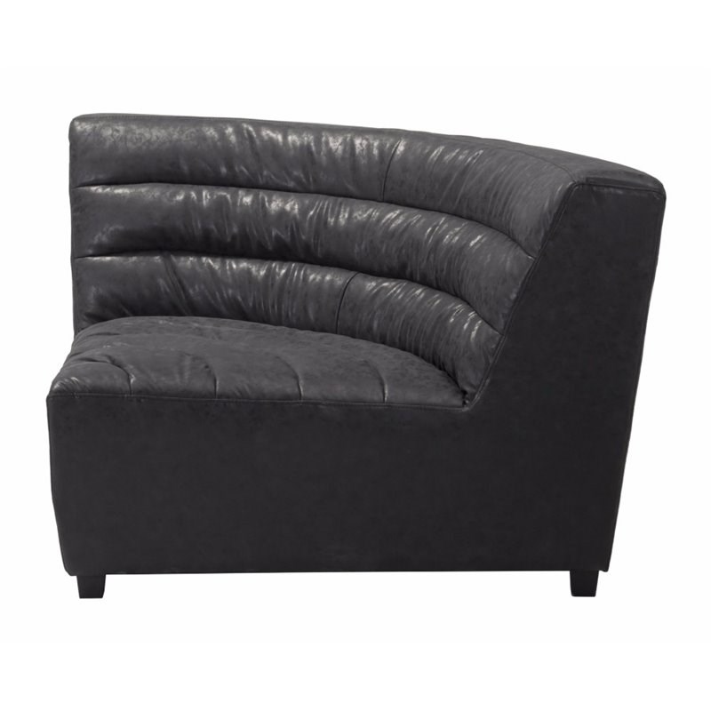 ZUO Soho Faux Leather Corner Chair in Black