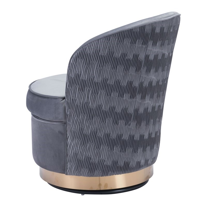 ZUO Zelda Modern Accent Chair in Gray