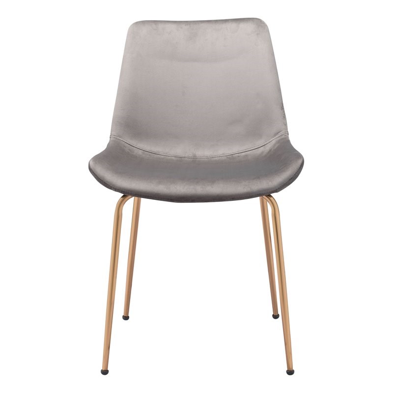 ZUO Tony Modern Dining Chair in Gray & Gold (Set of 2)
