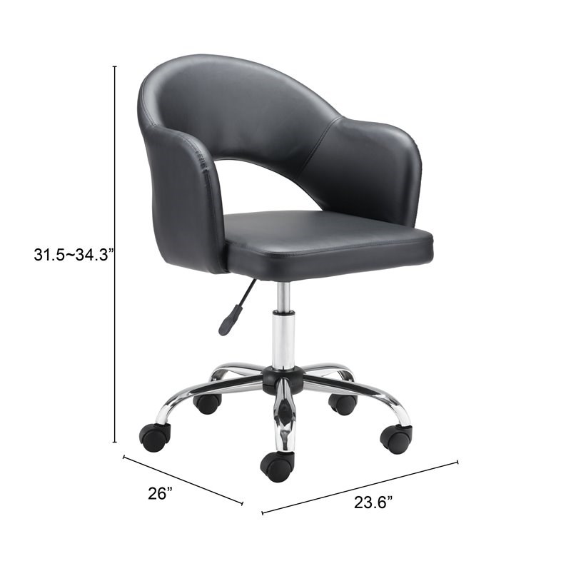 ZUO Planner Modern Office Chair in Black