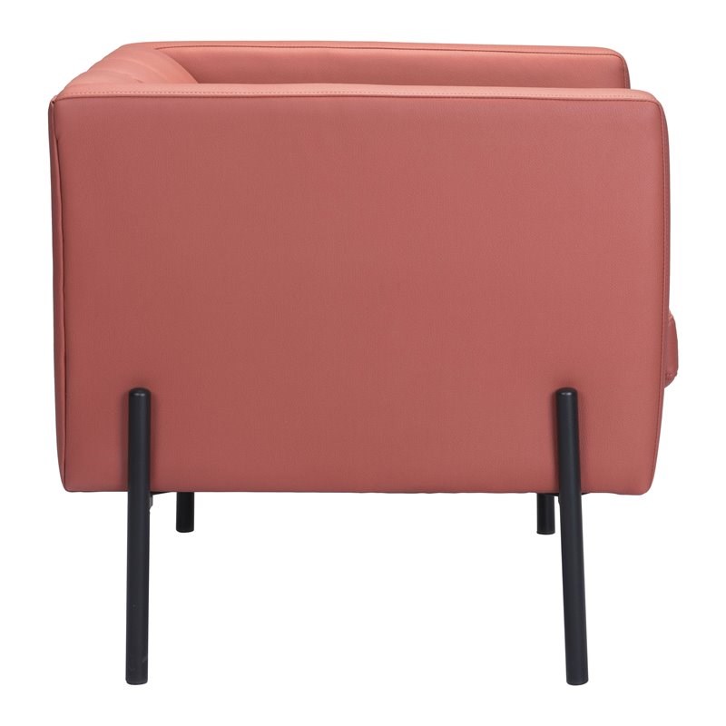 ZUO Jess Mid-Century Modern Accent Chair in Rust & Matte Black