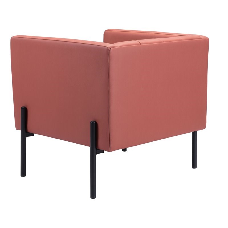 ZUO Jess Mid-Century Modern Accent Chair in Rust & Matte Black