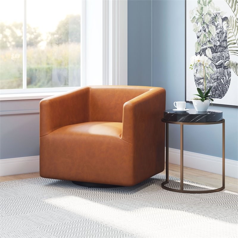 ZUO Brooks Modern Accent Chair in Brown