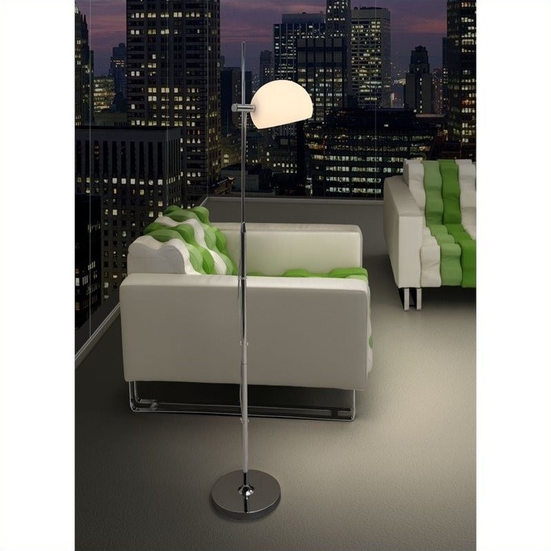 Zuo Astro Floor Lamp in Frosted Glass Silver