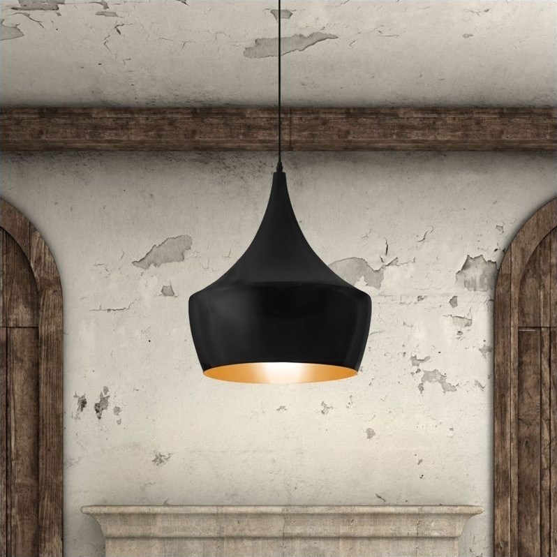 Zuo Copper Ceiling Lamp in Matte Black Finish