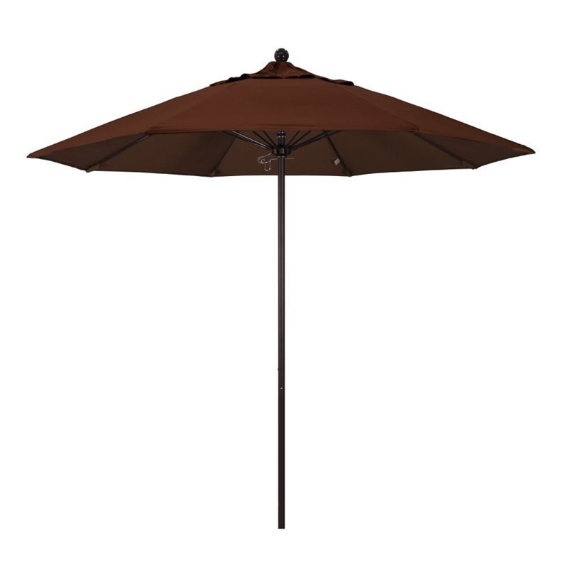 California Umbrella Venture 9' Bronze Market Umbrella in Bay Brown