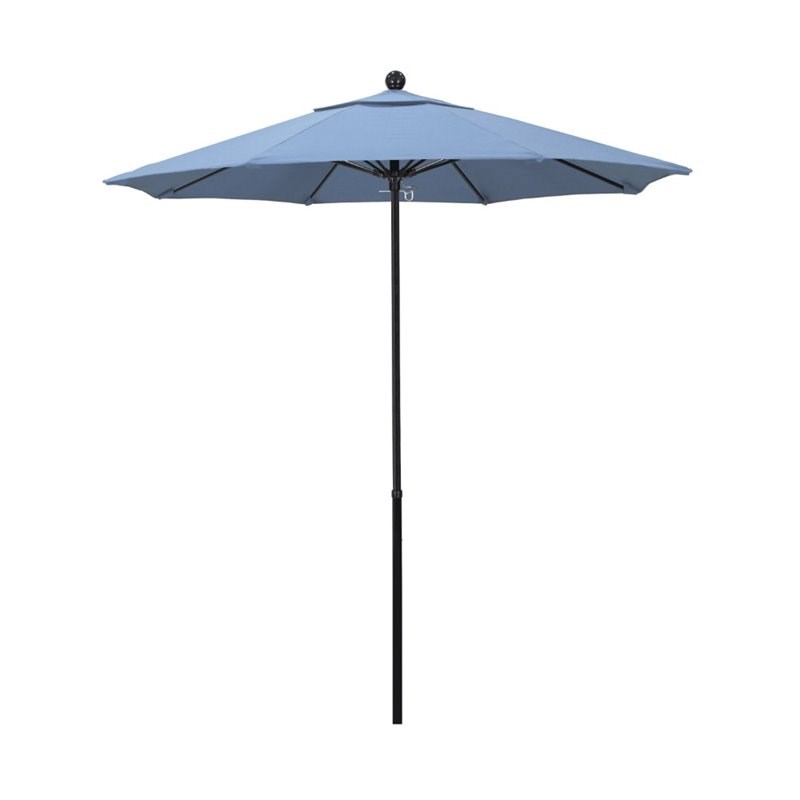 California Umbrella Oceanside 7.5' Black Market Umbrella in Air Blue