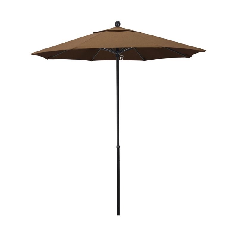 California Umbrella Oceanside 7.5' Black Market Umbrella in Teak