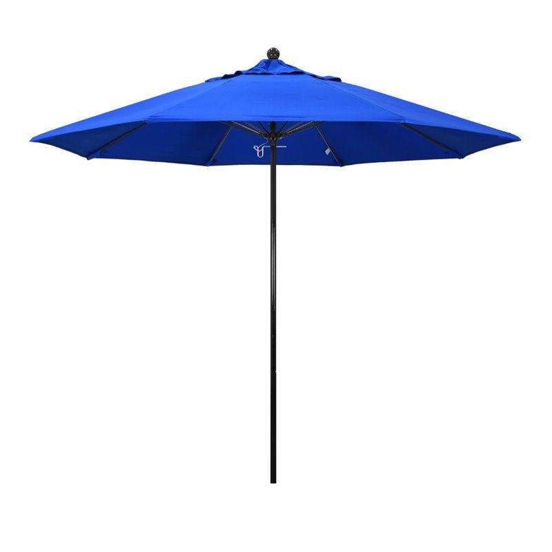 California Umbrella Oceanside 9' Black Market Umbrella in Pac Blue