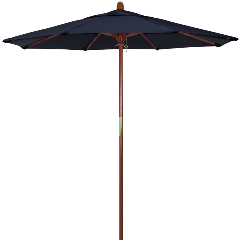 California Umbrella 7.5' Grove Sunbrella Push Lift Patio Umbrella in Navy