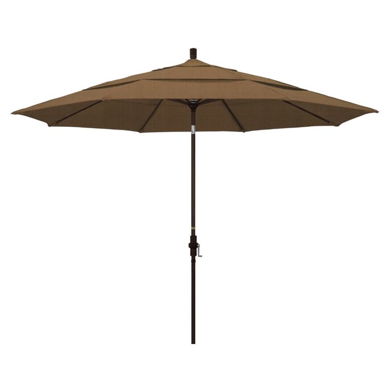 California Umbrella 11' Patio Umbrella in Woven Sesame