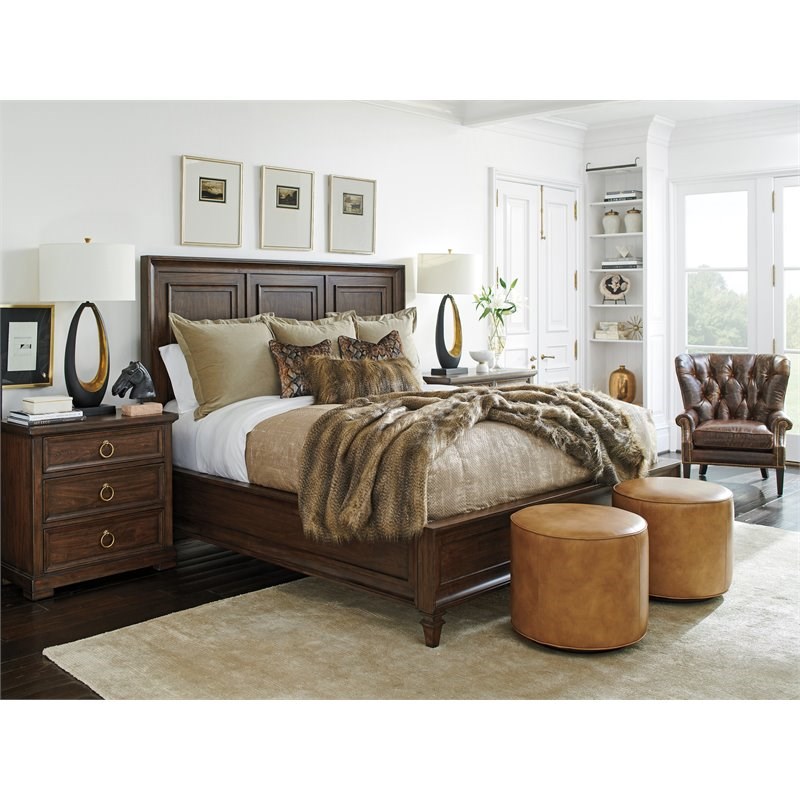 Lexington Walnut Creek Traditional Wood Panel King Bed in Brown