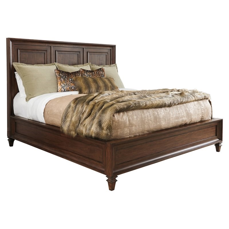 Lexington Walnut Creek Traditional Wood Panel King Bed in Brown