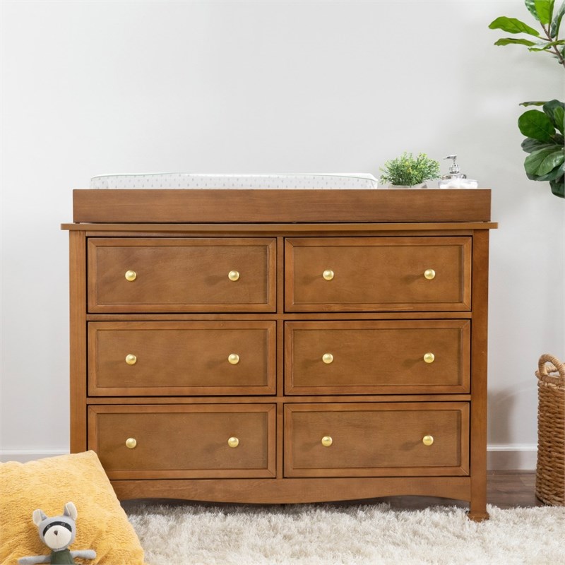 DaVinci Kalani 6 Drawer Double Wide Dresser in Chestnut