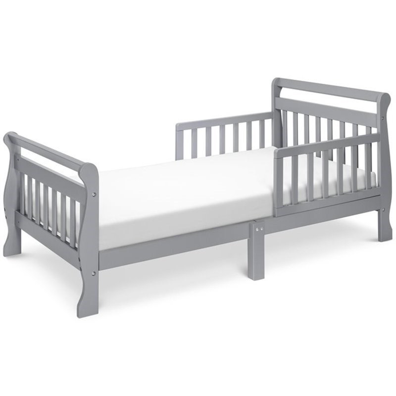 DaVinci Sleigh Wooden Toddler Bed in Gray Homesquare