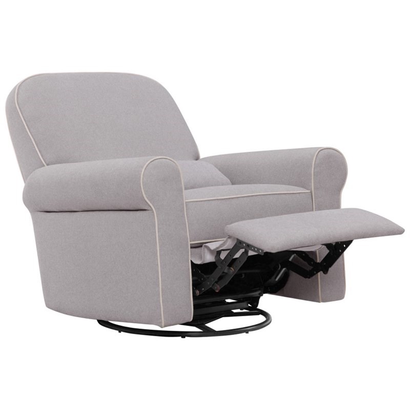 davinci ruby recliner and swivel glider in gray and cream - m10687gcm