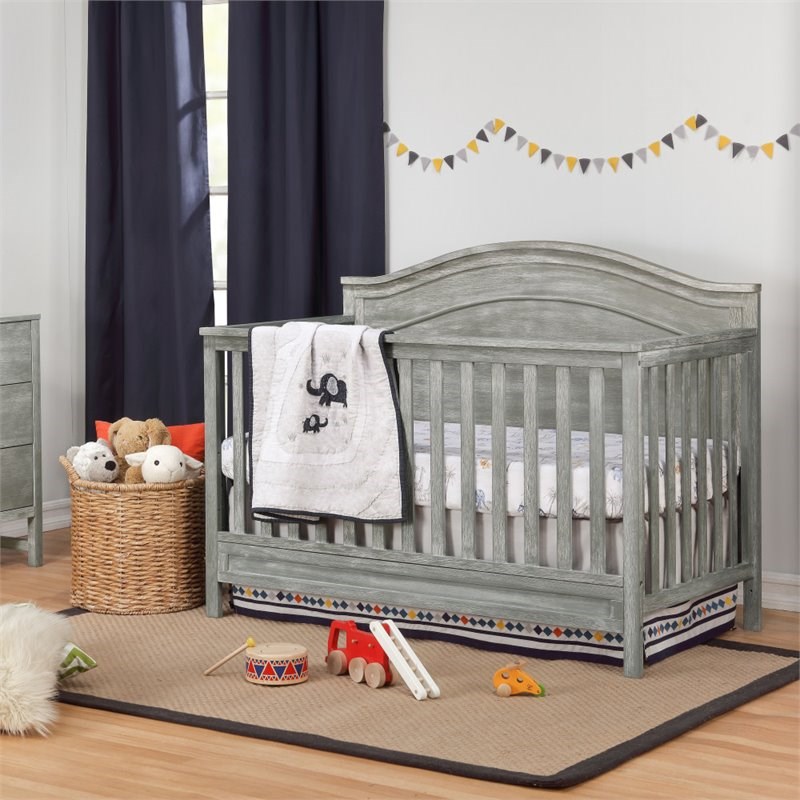 davinci charlie 4in1 convertible crib in cottage gray m12801ctg