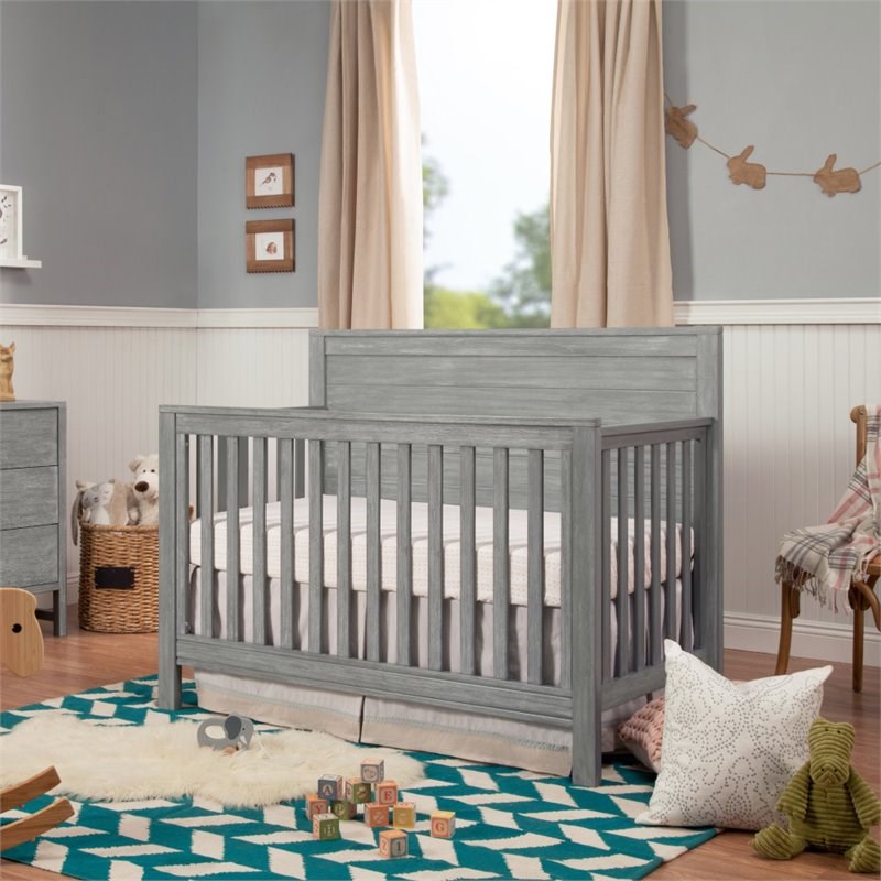 DaVinci Fairway Solid Wood 4in1 Convertible Crib in Cottage Gray Homesquare