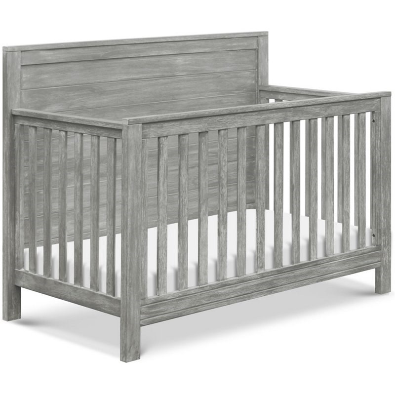gray wood crib