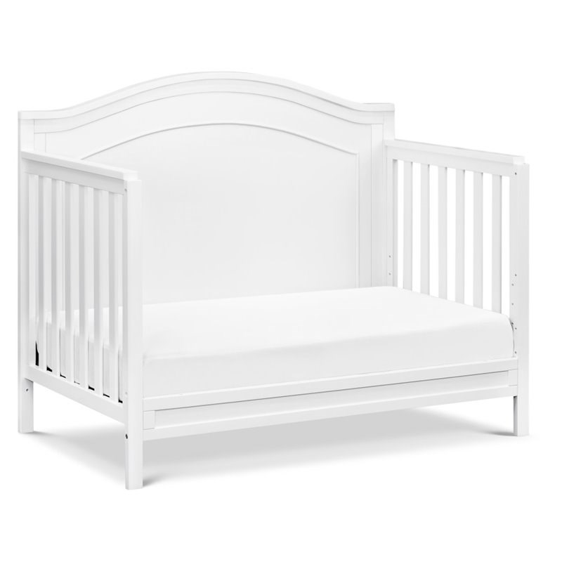 4-in-1 Convertible Crib and Dresser Set with Removable Changing Tray in White
