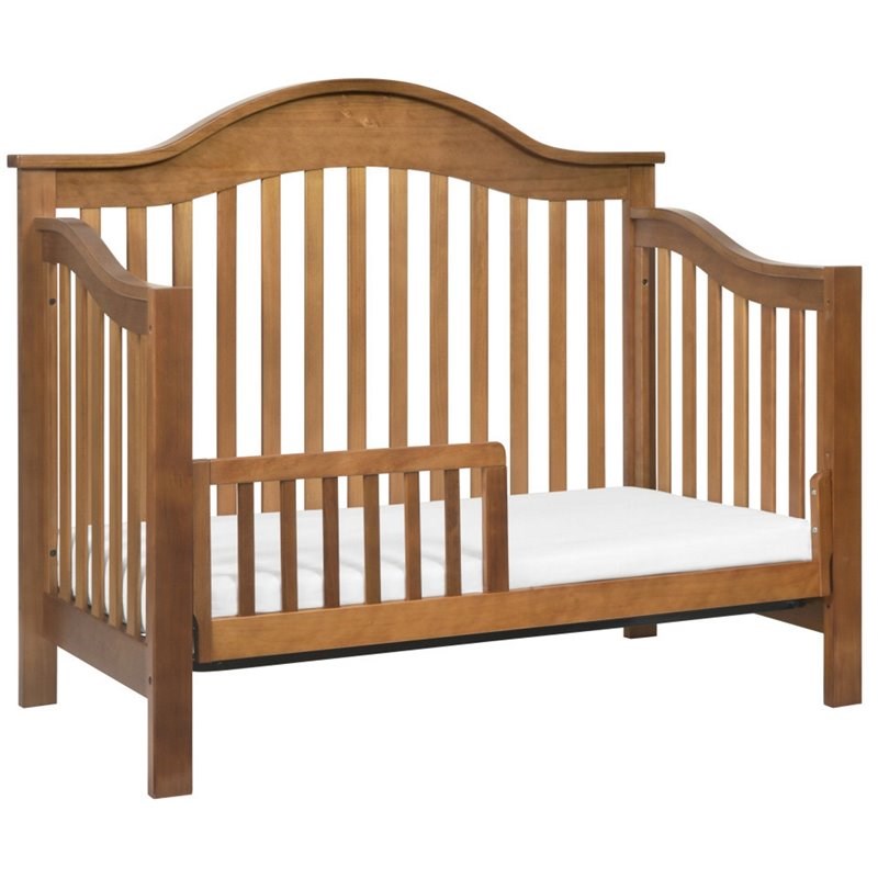 3-in-1 Convertible Crib and Dresser Set with Removable Changing Tray in Chestnut