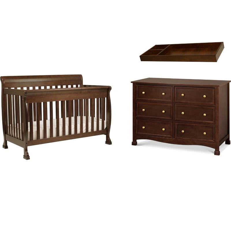 4in1 Convertible Classic Crib and Dresser Set with Changing Tray in
