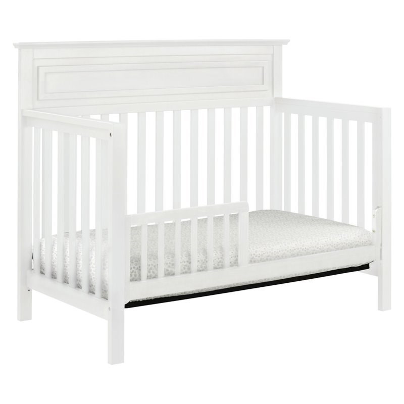 4-in-1 Convertible Baby Crib and Dresser Set with Changing Tray in Pure White