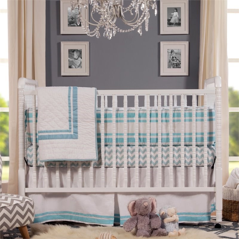 3 in 1 Convertible Crib Set with Matching Dresser in White
