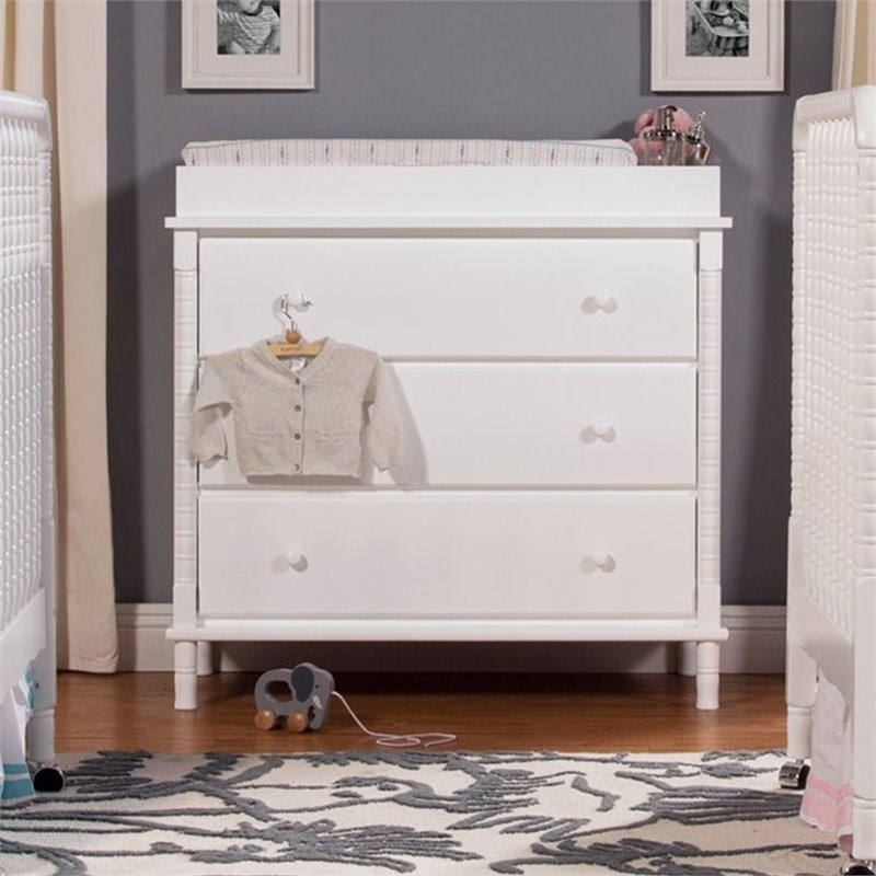 3 in 1 Convertible Crib Set with Matching Dresser in White