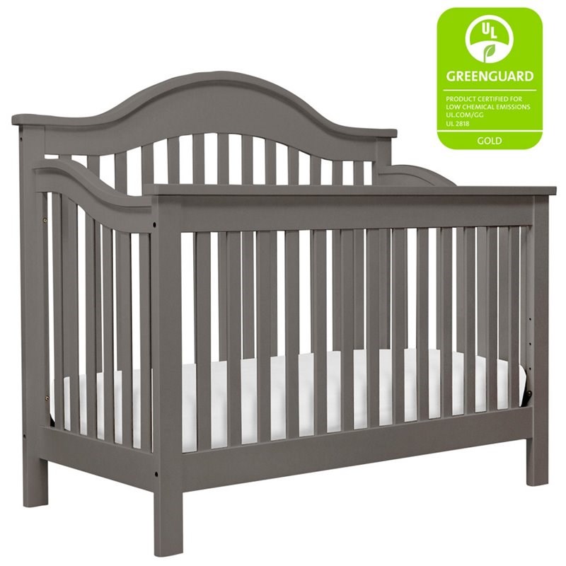 3 in 1 convertible crib and matching dresser set in slate gray