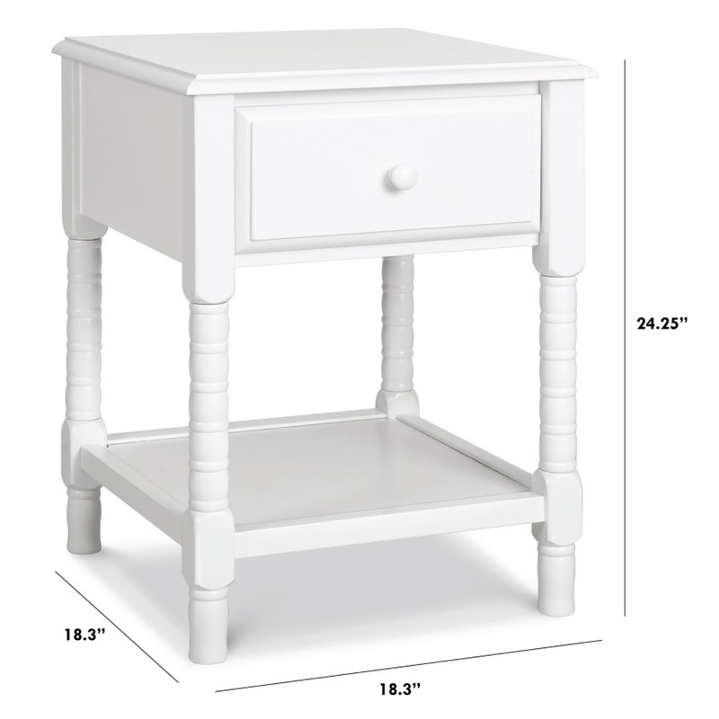 DaVinci Jenny Lind Engineered Wood Spindle Kids Nightstand in White
