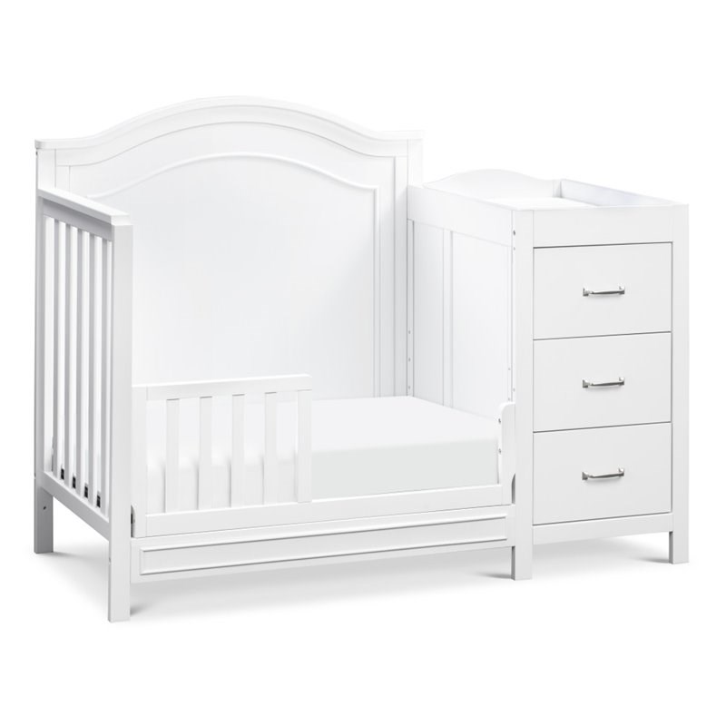 DaVinci Charlie 4-in-1 Convertible Mini Crib-Changer in White