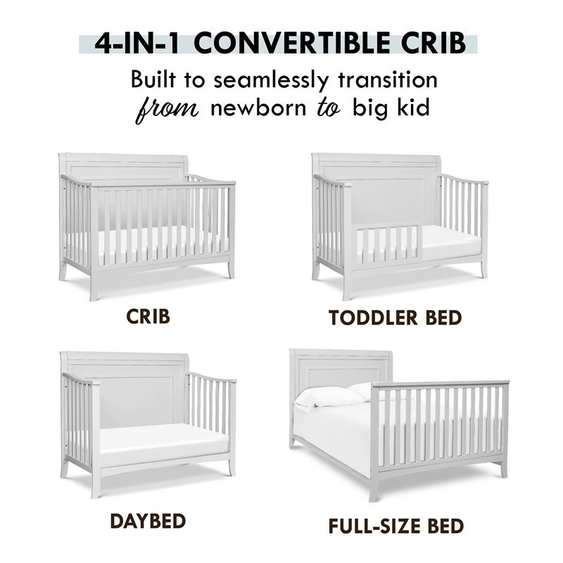 DaVinci Anders Pine Wood 4-in-1 Convertible Crib in Cloud Gray