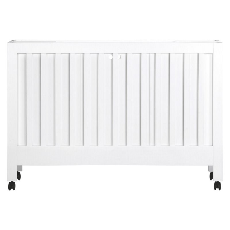 Babyletto Maki Full Portable Crib with Toddler Bed Conversion Kit in White