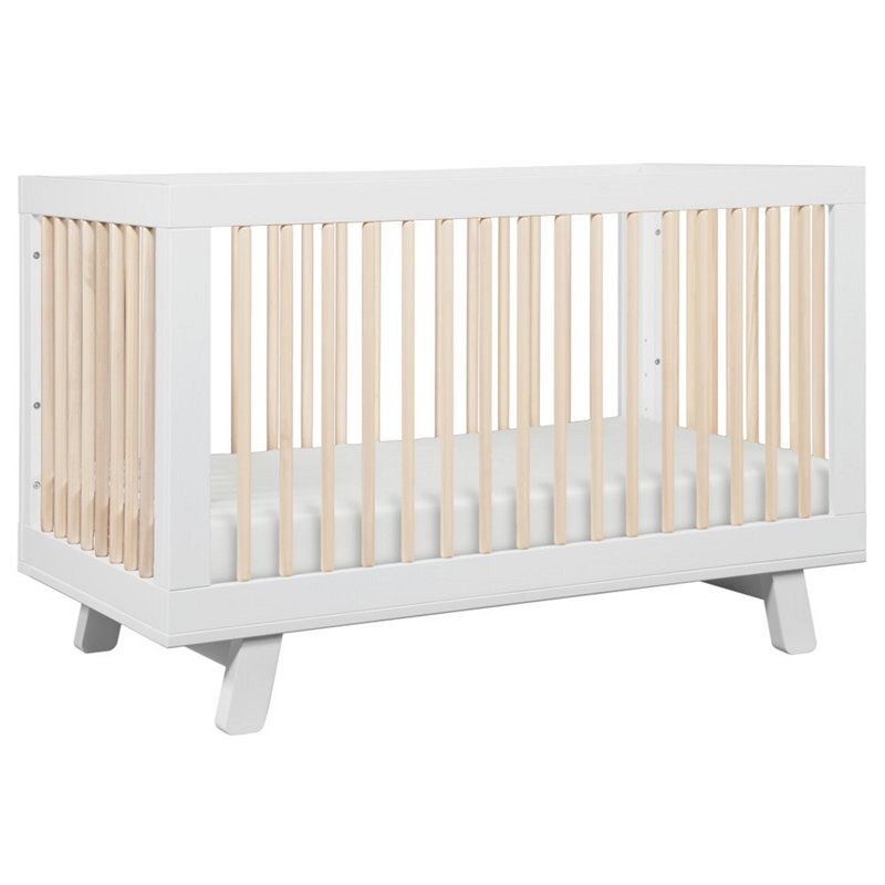 Hudson 3-in-1 Convertible Crib with Toddler Bed Conversion Kit - White/Natural