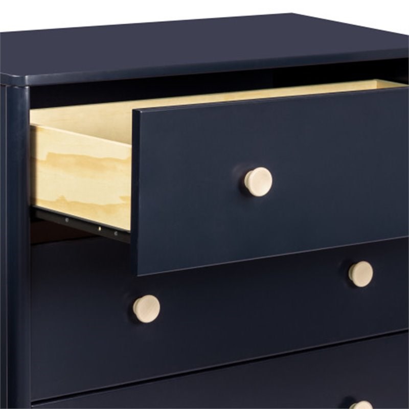 Babyletto Lolly 3 Drawer Changer Dresser in Navy and Washed Natural