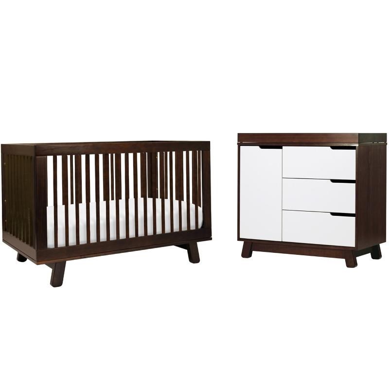 4in1 Convertible Baby Crib with Dresser with Changing Tray Set in