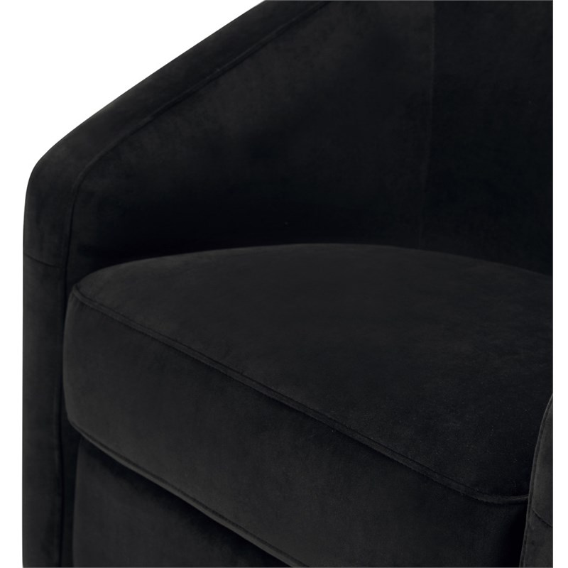 Babyletto Madison Luxurious Velvet Upholstered Swivel Glider in Black