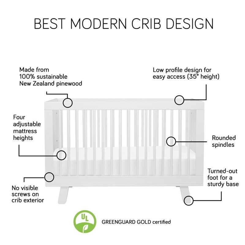 Hudson 3in1 Convertible Crib with Toddler Bed Conversion Kit Gray Homesquare