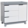 Babyletto Hudson 3 Drawer Dresser with Removable Changing Tray in Gray and White