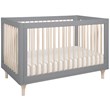 Babyletto Lolly 3-in-1 Convertible Crib with Toddler Bed Conversion Kit in Gray