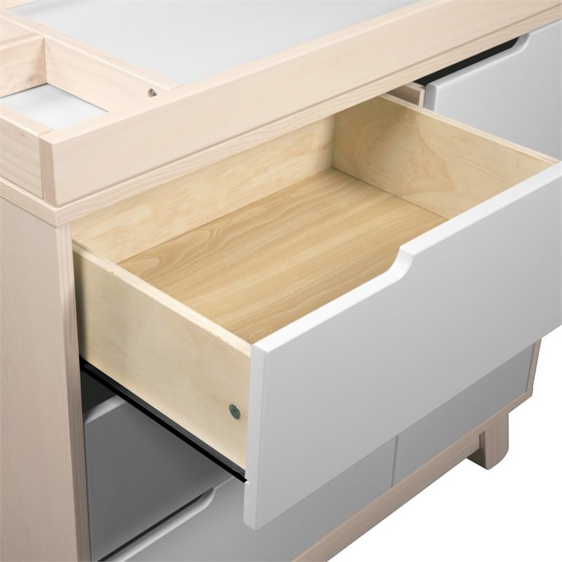 Babyletto Hudson 3 Drawer Dresser with Removable Changing Tray in Washed Natural