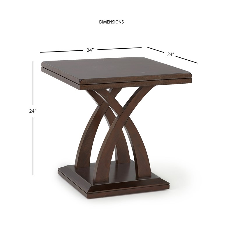 Jocelyn Square End Table in Espresso Cherry Wood
