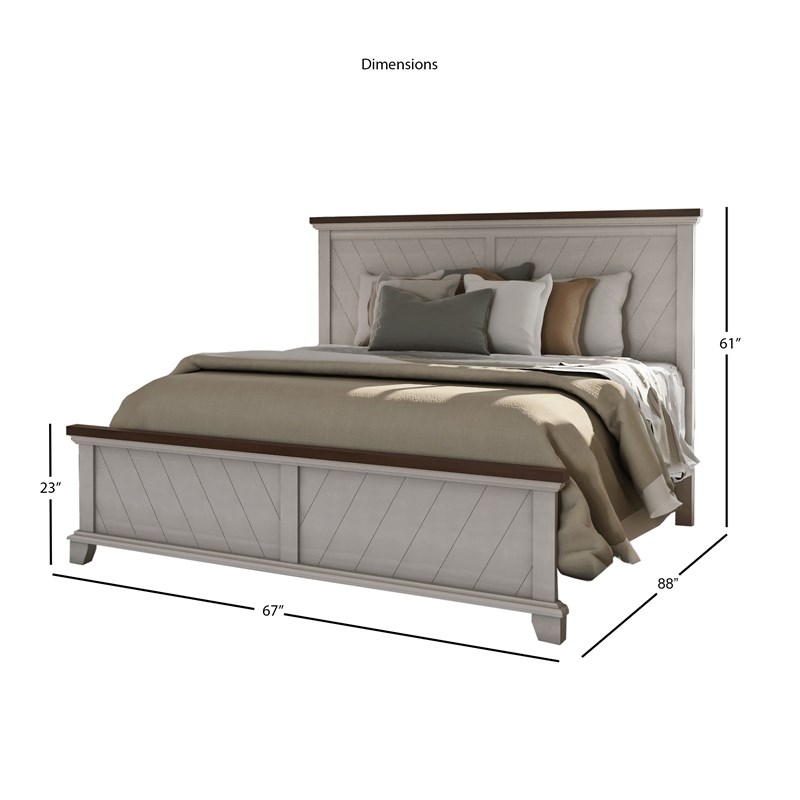 Bear Creek Rustic Ivory Queen Panel Bed Homesquare