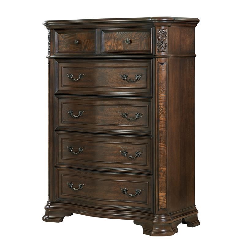 royale brown cherry 5drawer lift top chest ry900ct