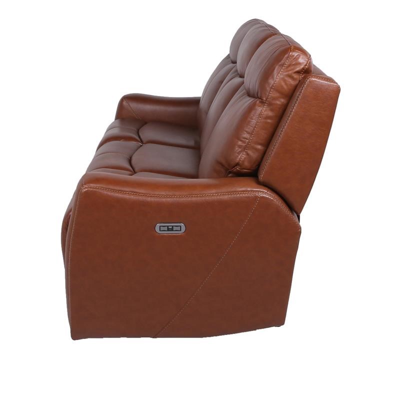 Natalia Caramel Leather Power Recliner Sofa Homesquare