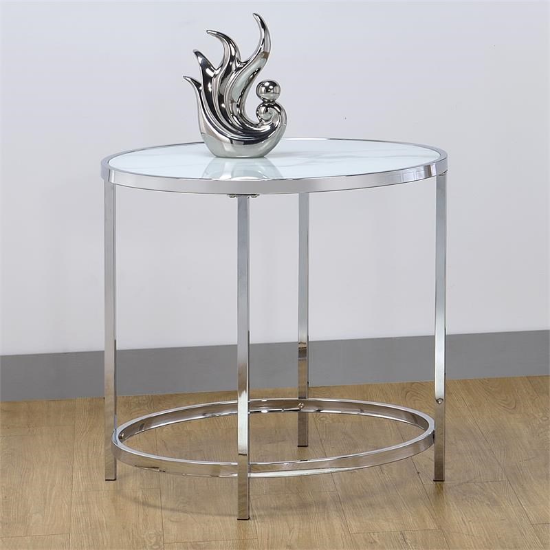 Steve Silver Rayne Faux Marble Top Round End Table